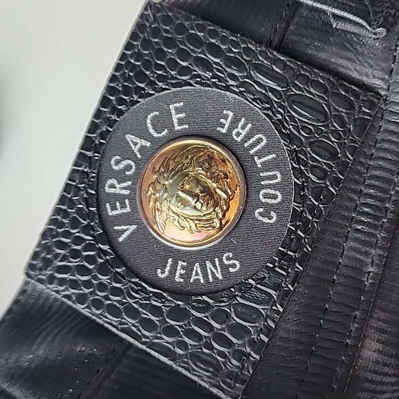 Versace Jeans Couture Coated Textured High Waisted Pants - Picture 9 of 13